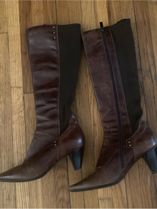 Aquatalia Shoes - Aquatalia by Marvin K Brown Leather Stretch Knee High Boots 7.5